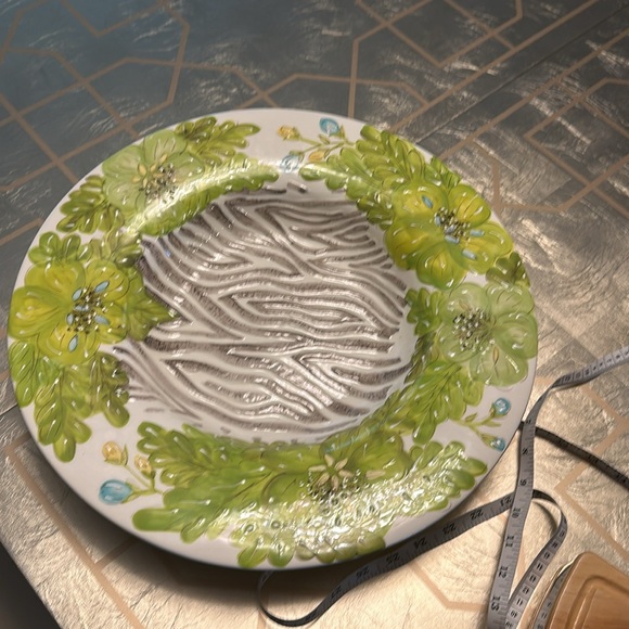 Vintage ‘Tropical Palm’ Hand Made Designer Laurie Gates Platter - Picture 12 of 12